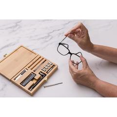 Vue Ensemble d'outils en bambou 21 pièces Carvine de couleur marron| Krokrodeal