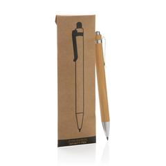 Vue Stylo infini en bambou Pynn de couleur marron| Krokrodeal