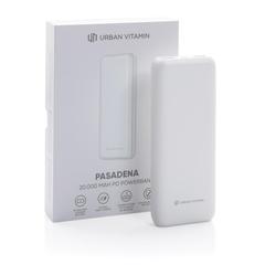 Vue Powerbank 20.000 mAh 18W Pd Urban Vitamin Pasadena de couleur blanc| Krokrodeal