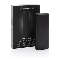 Vue Powerbank 20.000 mAh 18W Pd Urban Vitamin Pasadena de couleur noir| Krokrodeal