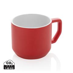 Vue Mug céramique moderne de couleur rouge| Krokrodeal