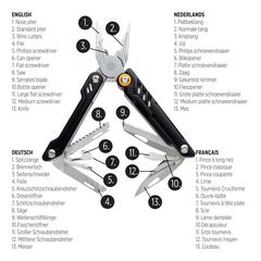 Vue Outil multifonctions et pince Excalibur de couleur noir| Krokrodeal