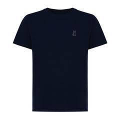 Vue T-shirt pour enfants en coton recyclé Iqoniq Koli de couleur bleu| Krokrodeal