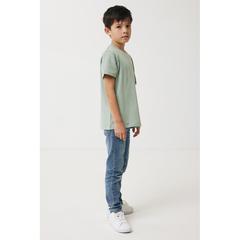 Vue T-shirt pour enfants en coton recyclé Iqoniq Koli de couleur vert| Krokrodeal