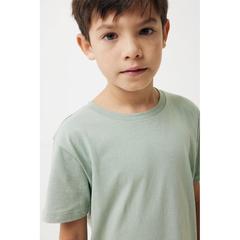 Vue T-shirt pour enfants en coton recyclé Iqoniq Koli de couleur vert| Krokrodeal