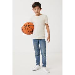 Vue T-shirt pour enfants en coton recyclé Iqoniq Koli de couleur beige| Krokrodeal