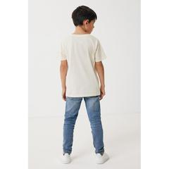 Vue T-shirt pour enfants en coton recyclé Iqoniq Koli de couleur beige| Krokrodeal