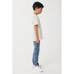 Vue T-shirt pour enfants en coton recyclé Iqoniq Koli de couleur beige| Krokrodeal