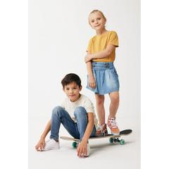 Vue T-shirt pour enfants en coton recyclé Iqoniq Koli de couleur beige| Krokrodeal