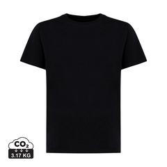Vue T-shirt pour enfants en coton recyclé Iqoniq Koli de couleur noir| Krokrodeal