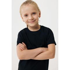 Vue T-shirt pour enfants en coton recyclé Iqoniq Koli de couleur noir| Krokrodeal