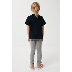 Vue T-shirt pour enfants en coton recyclé Iqoniq Koli de couleur noir| Krokrodeal