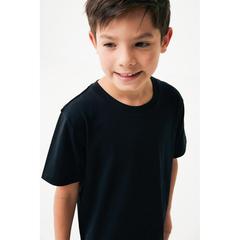 Vue T-shirt pour enfants en coton recyclé Iqoniq Koli de couleur noir| Krokrodeal