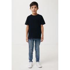 Vue T-shirt pour enfants en coton recyclé Iqoniq Koli de couleur noir| Krokrodeal