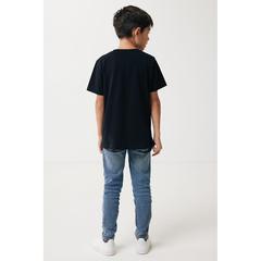 Vue T-shirt pour enfants en coton recyclé Iqoniq Koli de couleur noir| Krokrodeal