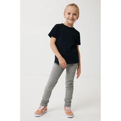 Vue T-shirt pour enfants en coton recyclé Iqoniq Koli de couleur noir| Krokrodeal