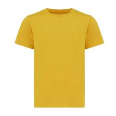 Vue T-shirt pour enfants en coton recyclé Iqoniq Koli de couleur jaune| Krokrodeal