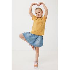 Vue T-shirt pour enfants en coton recyclé Iqoniq Koli de couleur jaune| Krokrodeal
