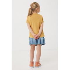 Vue T-shirt pour enfants en coton recyclé Iqoniq Koli de couleur jaune| Krokrodeal
