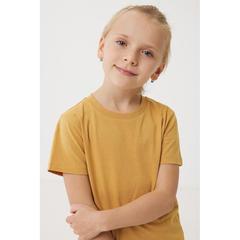 Vue T-shirt pour enfants en coton recyclé Iqoniq Koli de couleur jaune| Krokrodeal