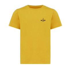 Vue T-shirt pour enfants en coton recyclé Iqoniq Koli de couleur jaune| Krokrodeal