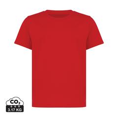 Vue T-shirt pour enfants en coton recyclé Iqoniq Koli de couleur rouge| Krokrodeal