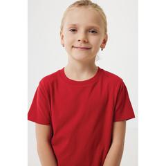 Vue T-shirt pour enfants en coton recyclé Iqoniq Koli de couleur rouge| Krokrodeal