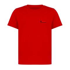 Vue T-shirt pour enfants en coton recyclé Iqoniq Koli de couleur rouge| Krokrodeal