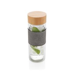 Vue Bouteille à double paroi en verre Impact de couleur gris| Krokrodeal