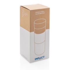 Vue Bouteille à double paroi en verre Impact de couleur gris| Krokrodeal