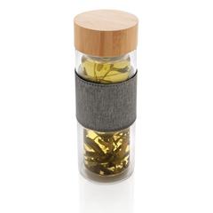 Vue Bouteille à double paroi en verre Impact de couleur gris| Krokrodeal