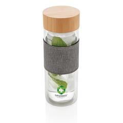 Vue Bouteille à double paroi en verre Impact de couleur gris| Krokrodeal