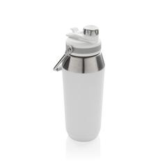 Vue Bouteille isotherme 1L avec bouchon double fonction de couleur blanc| Krokrodeal