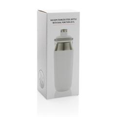 Vue Bouteille isotherme 1L avec bouchon double fonction de couleur blanc| Krokrodeal