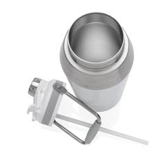 Vue Bouteille isotherme 1L avec bouchon double fonction de couleur blanc| Krokrodeal