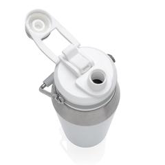 Vue Bouteille isotherme 1L avec bouchon double fonction de couleur blanc| Krokrodeal