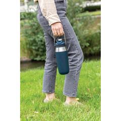Vue Bouteille isotherme 1L avec bouchon double fonction de couleur bleu| Krokrodeal