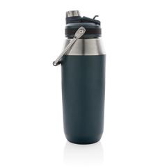 Vue Bouteille isotherme 1L avec bouchon double fonction de couleur bleu| Krokrodeal