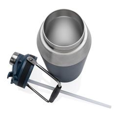 Vue Bouteille isotherme 1L avec bouchon double fonction de couleur bleu| Krokrodeal