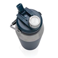 Vue Bouteille isotherme 1L avec bouchon double fonction de couleur bleu| Krokrodeal