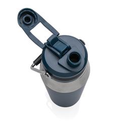 Vue Bouteille isotherme 1L avec bouchon double fonction de couleur bleu| Krokrodeal
