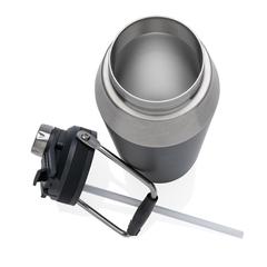 Vue Bouteille isotherme 1L avec bouchon double fonction de couleur noir| Krokrodeal