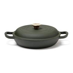 Vue VINGA Sauteuse en fonte émaillée Monte de couleur vert| Krokrodeal