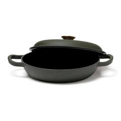 Vue VINGA Sauteuse en fonte émaillée Monte de couleur vert| Krokrodeal