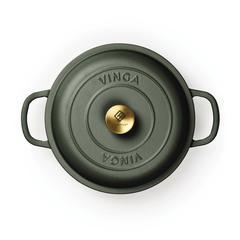 Vue VINGA Sauteuse en fonte émaillée Monte de couleur vert| Krokrodeal