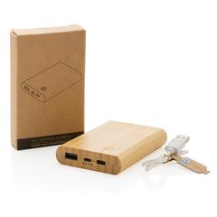 Vue Batterie de secours 5000 mAh en bambou de couleur marron| Krokrodeal