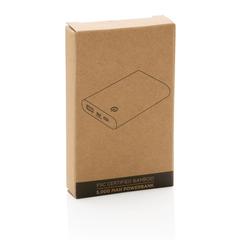 Vue Batterie de secours 5000 mAh en bambou de couleur marron| Krokrodeal