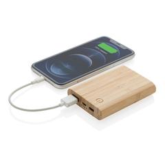 Vue Batterie de secours 5000 mAh en bambou de couleur marron| Krokrodeal