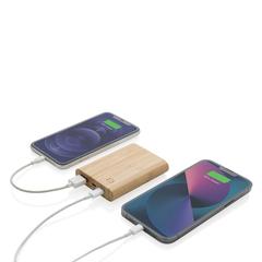 Vue Batterie de secours 5000 mAh en bambou de couleur marron| Krokrodeal