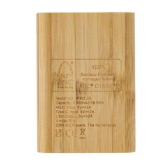 Vue Batterie de secours 5000 mAh en bambou de couleur marron| Krokrodeal